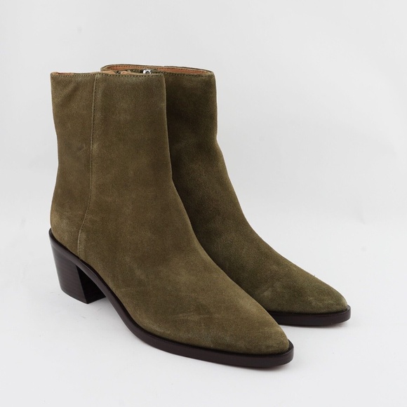 New MADEWELL Size 8 The Darcy Ankle Boot in Burnt Olive Suede - Picture 3 of 5